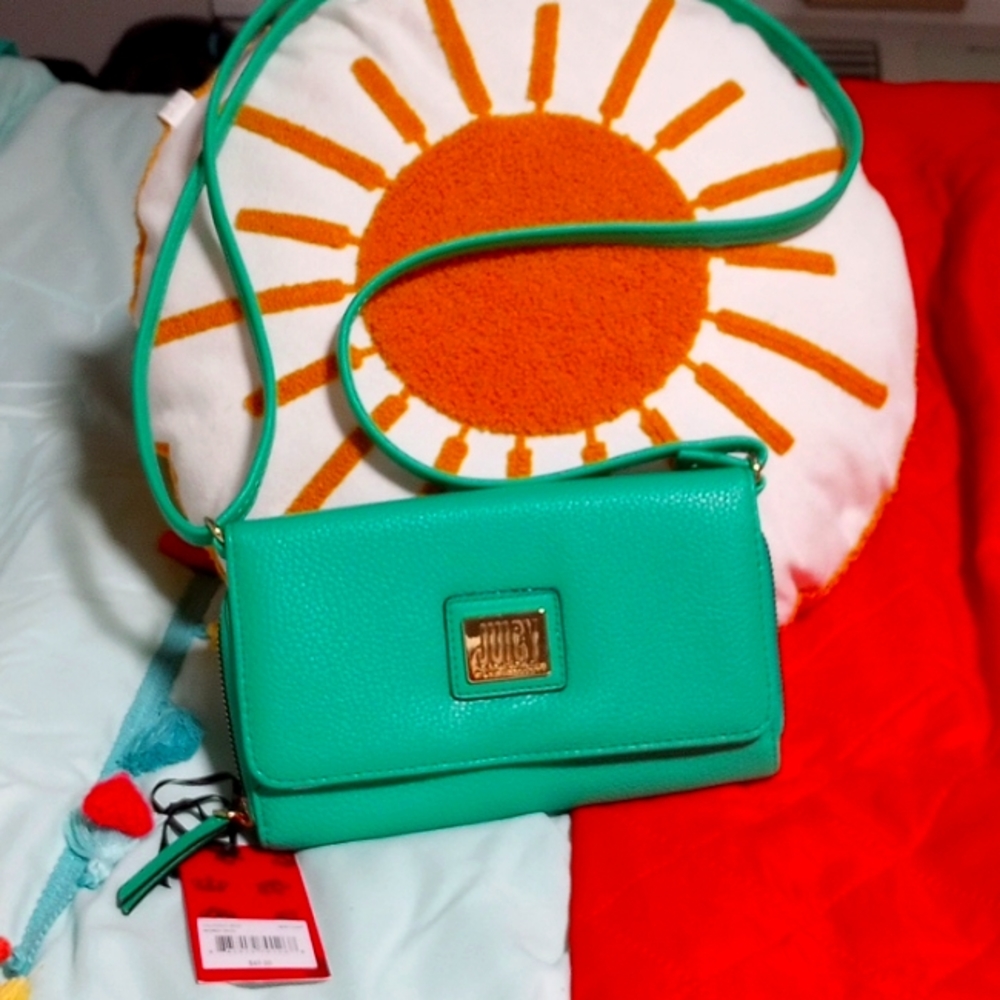 Juicy couture bright green cross body purse